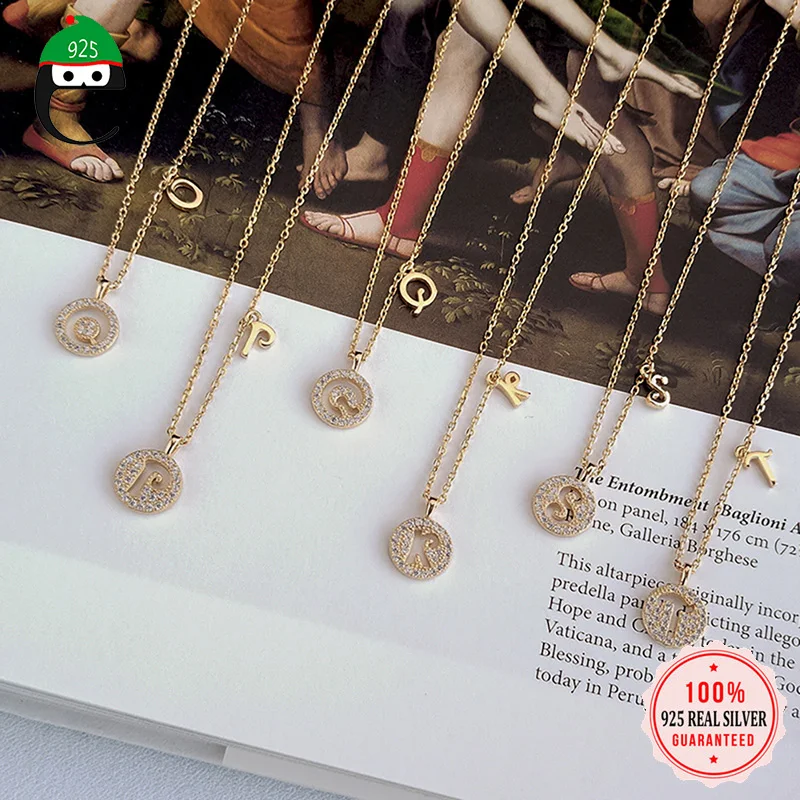 26 Letters Necklace Real 925 Sterling Silver Gold CZ Pendant Name Gift For Girl Birthday Women Lady Fashion Jewelry DS1669
26 Letters Necklace Real 925 Sterling Silver Gold CZ Pendant Name Gift For Girl Birthday Women Lady Fashion Jewelry DS1669
