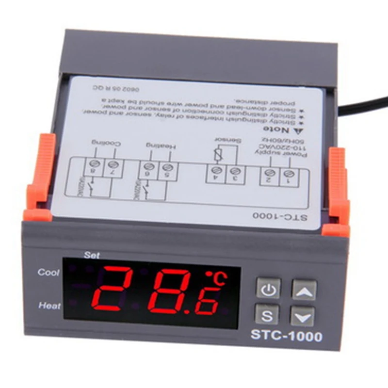 Digital Temperature Controller STC-1000 LCD Display High Precision Thermostat Aquarium Incubator Temperature Controller 110-220V
Digital Temperature Controller STC-1000 LCD Display High Precision Thermostat Aquarium Incubator Temperature Controller 110-220V