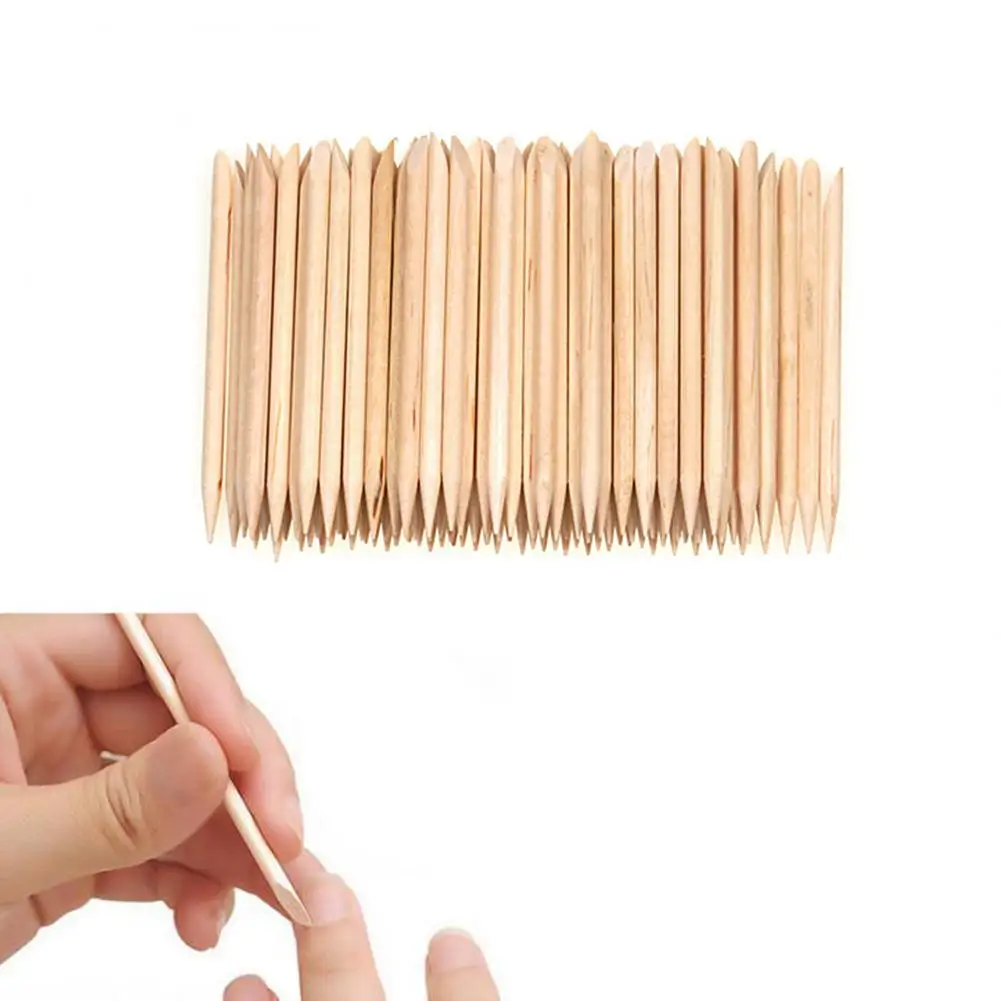 100Pcs Wooden Sticks Cuticle Pusher Remover Pedicure Manicure Tool Nail Art Spade shape at one end and sharp tip at the other, e
100Pcs Wooden Sticks Cuticle Pusher Remover Pedicure Manicure Tool Nail Art Spade shape at one end and sharp tip at the other, e