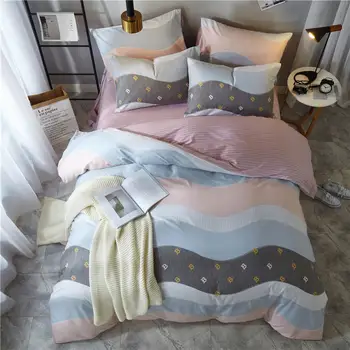 All cotton Bedding Set Stripe series Bed Set Blue white pink wavy Stripes Duvet Cover Set Bed Sheet Pillowcases Queen King size
All cotton Bedding Set Stripe series Bed Set Blue white pink wavy Stripes Duvet Cover Set Bed Sheet Pillowcases Queen King size