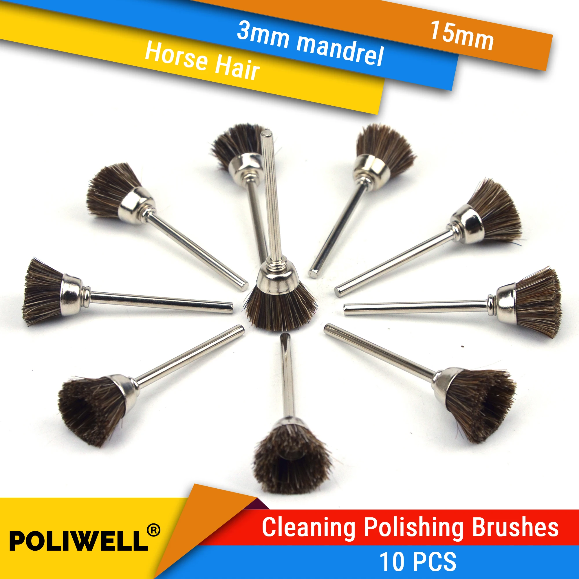 10pcs Horse Hair Brushes with 3mm Mandrel Rotary Polishing Cleaning Brush for Mini Drill Cup Brush Wheel Power Tool Accessories
10pcs Horse Hair Brushes with 3mm Mandrel Rotary Polishing Cleaning Brush for Mini Drill Cup Brush Wheel Power Tool Accessories