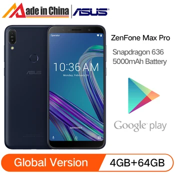 

ASUS ZenFone Max Pro M1 ZB602KL 4GB RAM 64GB ROM Mobile Phone Snapdragon 636 6inch 18:9 4G LTE Smartphone