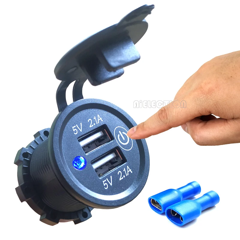 DIY Kit 4.2A 12V/24V Car USB Power Outlet Waterproof Car Charger with Switch Blue for Car RV ATV Boat Marine Motorcycle Mobile
DIY Kit 4.2A 12V/24V Car USB Power Outlet Waterproof Car Charger with Switch Blue for Car RV ATV Boat Marine Motorcycle Mobile