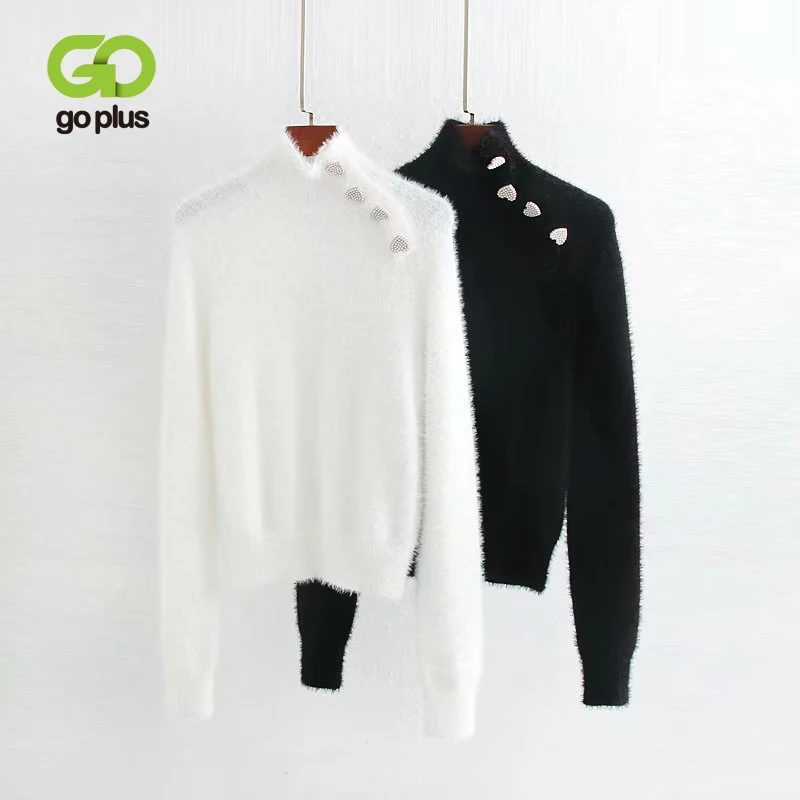 GOPLUS Women's Turtleneck Sweater Casual Black White Buttons Warm Pullover Sweaters Womens Pull Femme Nouveaute 2019 C8296
GOPLUS Women's Turtleneck Sweater Casual Black White Buttons Warm Pullover Sweaters Womens Pull Femme Nouveaute 2019 C8296