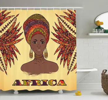 African Shower Curtain Ethnic Woman in Traditional Turban and Palms Cultural Folk Graphic Art Fabric Bathroom Decor Set
African Shower Curtain Ethnic Woman in Traditional Turban and Palms Cultural Folk Graphic Art Fabric Bathroom Decor Set
