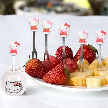 6PCS Cartoon Hello Mini Cat Fruit Fork Cutlery Cake Dessert Kids Forks Food Children Pick Tableware For Party Decoration
6PCS Cartoon Hello Mini Cat Fruit Fork Cutlery Cake Dessert Kids Forks Food Children Pick Tableware For Party Decoration