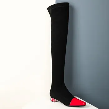 US4-13 Womens Pointy Toe Over The Knee Boots Strange Clear Transparent Crystal Heel Socks Stretchy Shoes Black 2020 Plus Size
US4-13 Womens Pointy Toe Over The Knee Boots Strange Clear Transparent Crystal Heel Socks Stretchy Shoes Black 2020 Plus Size