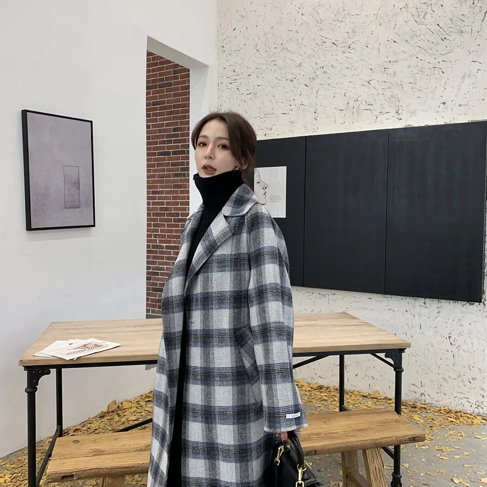 New version of the explosive women autumn wool plaid stitched open fork double-sided hand-stitched cashmere coat wool women 2019
New version of the explosive women autumn wool plaid stitched open fork double-sided hand-stitched cashmere coat wool women 2019