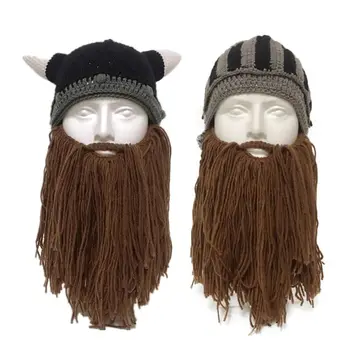 Viking/Knight Helmet Cosplay Party Costume Knit Winter Warm Beard Cap Beanie Hat 
Viking/Knight Helmet Cosplay Party Costume Knit Winter Warm Beard Cap Beanie Hat