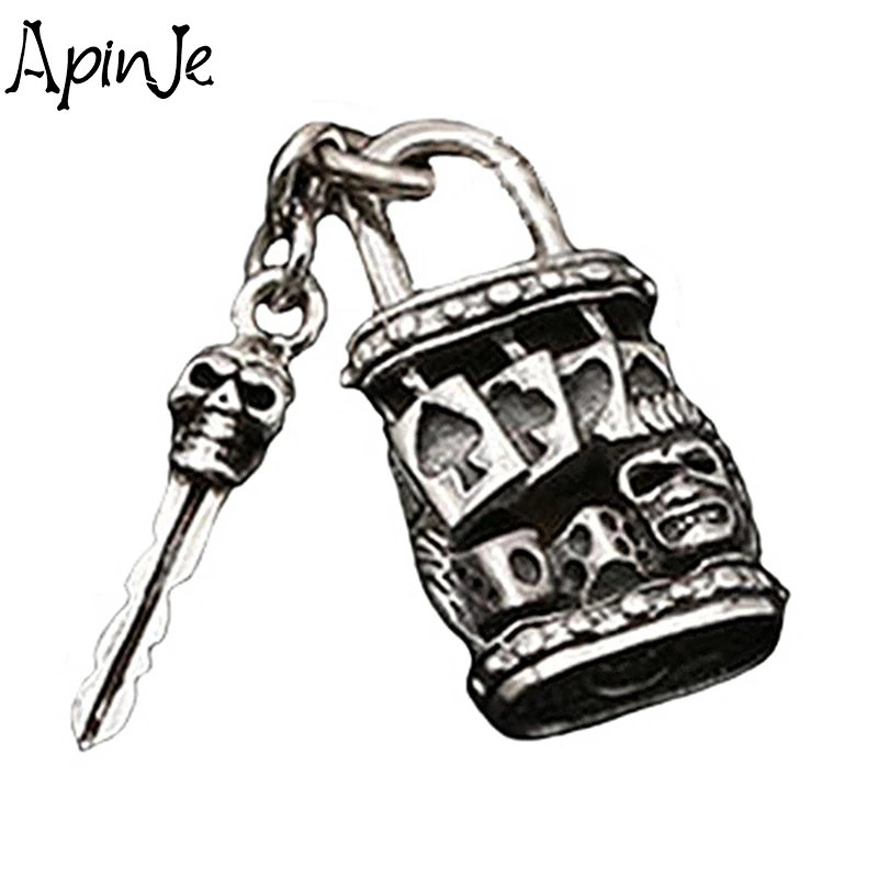 Apinje Genuine 925 Sterling Silver Skull Pendant for Men And Women Key Lock Punk Poker Gothic Jewelry
Apinje Genuine 925 Sterling Silver Skull Pendant for Men And Women Key Lock Punk Poker Gothic Jewelry
