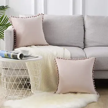 New Top Decorative Throw Pillow Covers with Pom-poms Soft Particles Velvet Solid Cushion Covers for Couch Bedroom Car 1 pack
New Top Decorative Throw Pillow Covers with Pom-poms Soft Particles Velvet Solid Cushion Covers for Couch Bedroom Car 1 pack