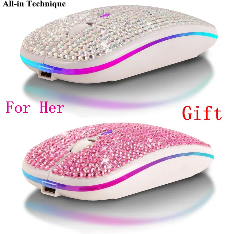 1Set Rhinestone Crystal Wireless Dual Mode 2in1 Blue-tooth 5.0 + 2.4Ghz 1600DPI Mouse for Notebook PC Laptop Computer
1Set Rhinestone Crystal Wireless Dual Mode 2in1 Blue-tooth 5.0 + 2.4Ghz 1600DPI Mouse for Notebook PC Laptop Computer