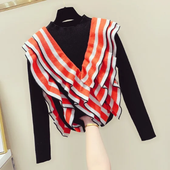 Ruffle Sweater Women Outer Wear Sweater Women's New Winter Loose Lazy Wind Pullover Sweater Lotus Leaf Jumper Black Knitwear
Ruffle Sweater Women Outer Wear Sweater Women's New Winter Loose Lazy Wind Pullover Sweater Lotus Leaf Jumper Black Knitwear