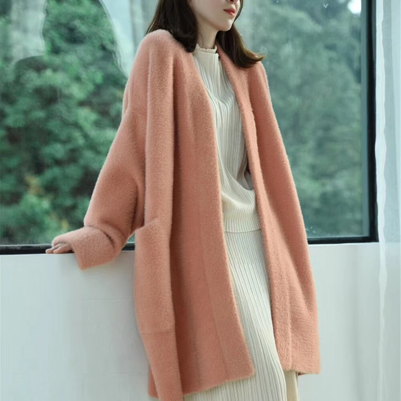 Imitation Mink Cashmere Loose Coat Women 2019 New Autumn Thick Knit Cardigan Sweater Solid Casual Jacket Female Overcoat AN315
Imitation Mink Cashmere Loose Coat Women 2019 New Autumn Thick Knit Cardigan Sweater Solid Casual Jacket Female Overcoat AN315