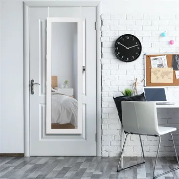 Door Mounted Lockable Mirrored Jewelry Cabinet with LED Lights HW60135
Door Mounted Lockable Mirrored Jewelry Cabinet with LED Lights HW60135