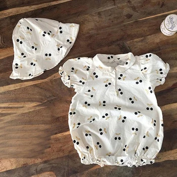 New 2020 Baby Girls Clothes Summer Sunsuit Cherry Print Princess Rompers+Hat 2pcs Set Infant Outfit Girls Jumpsuit Clothes
New 2020 Baby Girls Clothes Summer Sunsuit Cherry Print Princess Rompers+Hat 2pcs Set Infant Outfit Girls Jumpsuit Clothes