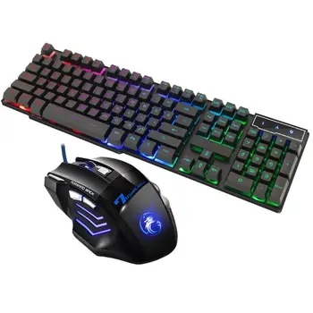 USB Wired Gaming Keyboard and Mouse Set 104 Keys Backlight Silent Keyboard for Computer PC Gaming Laptop
USB Wired Gaming Keyboard and Mouse Set 104 Keys Backlight Silent Keyboard for Computer PC Gaming Laptop