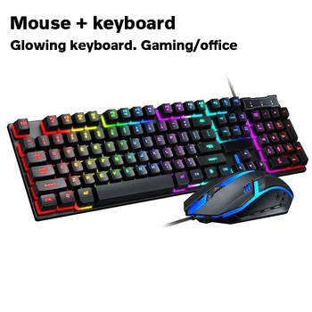 gaming keyboards and mouse set Floating character button color glow 104 buttons USB plug 1.35 meters long Office computer AF06
gaming keyboards and mouse set Floating character button color glow 104 buttons USB plug 1.35 meters long Office computer AF06