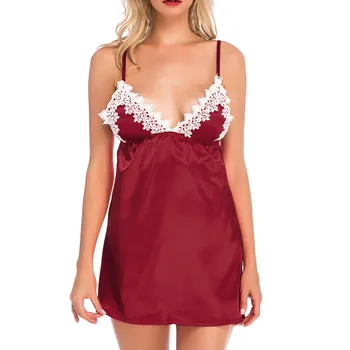 Women Sexy Night Dress Summer Silk Lace Satin Sleeveless V-neck Nightgowns Female Lingerie Comfortable Sleepwear Plus Size S-3XL
Women Sexy Night Dress Summer Silk Lace Satin Sleeveless V-neck Nightgowns Female Lingerie Comfortable Sleepwear Plus Size S-3XL