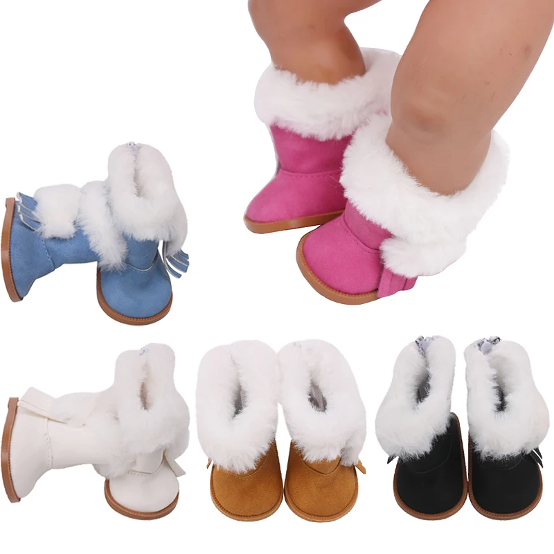 Фото Кукольная обувь для новорожденных 43 см зимние плюшевые ботинки детские игрушки