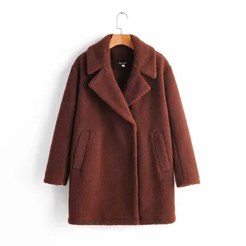 women winter lambswool fleece coat 2019 fashion girls brown solid turn down collar buttons female warm highstreet outwear coats
women winter lambswool fleece coat 2019 fashion girls brown solid turn down collar buttons female warm highstreet outwear coats