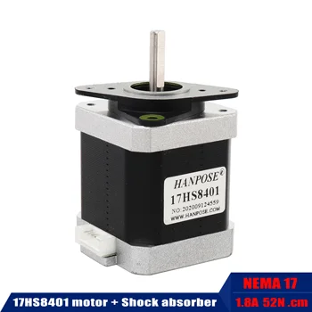 

Free Shipping Stepper Motor Nema17 4-lead 48mm 52N.cm 1.8A 42 motor 17HS8401 with Shock absorber for 3D printer accessories