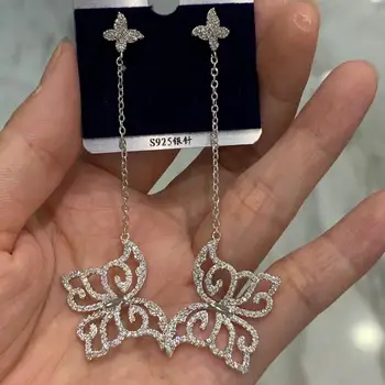 long earring copper with cubic zircon butterfly drop earring fashion women jewelry free shipping 
long earring copper with cubic zircon butterfly drop earring fashion women jewelry free shipping