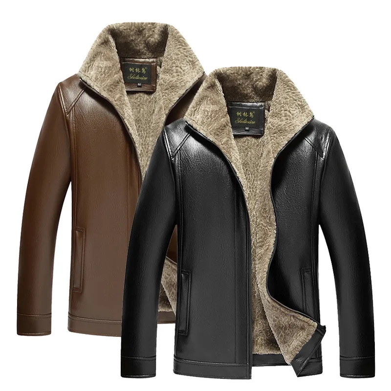 Middle-aged Leather Coat Men's Brushed And Thick Warm Leather Jacket Zip-up Jacket Trade Fair
Middle-aged Leather Coat Men's Brushed And Thick Warm Leather Jacket Zip-up Jacket Trade Fair