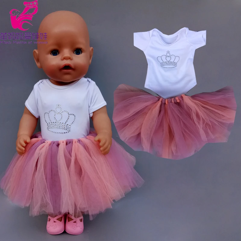 43 см детская юбка пачка для куклы розовое кружевное платье 18 дюймов американское