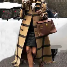 Plaid Women's Long Coats Wool Blends Fashion Tassel Autumn Woman Outwear Winter Fall Woolen Trench Coat Female Overcoat Jackets
Plaid Women's Long Coats Wool Blends Fashion Tassel Autumn Woman Outwear Winter Fall Woolen Trench Coat Female Overcoat Jackets