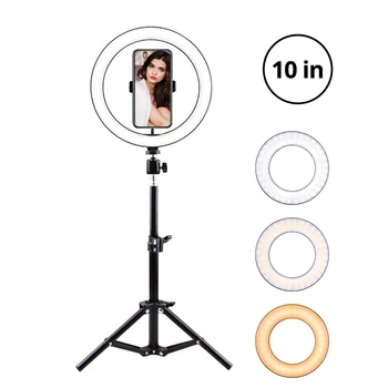 Ring Light 26cm Desktop Fill Light 10 inches Video Light USB with 50cm Tripod Two Phone Holder Dimmable 5600K for Selfie Study
Ring Light 26cm Desktop Fill Light 10 inches Video Light USB with 50cm Tripod Two Phone Holder Dimmable 5600K for Selfie Study