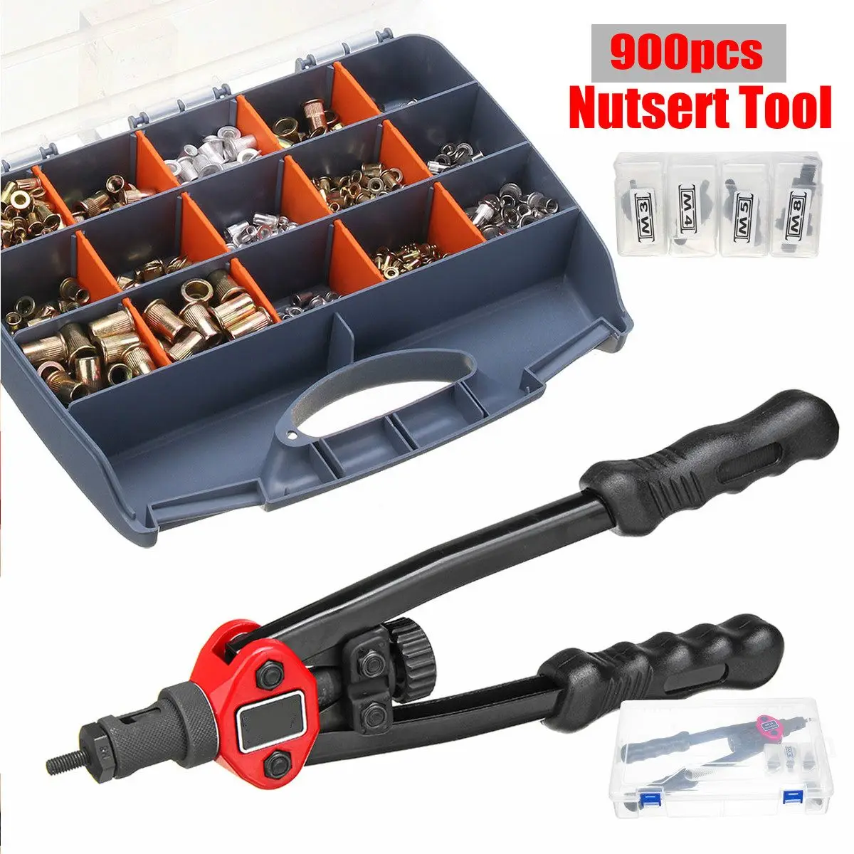 M3-M12 Blind Hand Rivet Nuts Threaded Insert Rivet Tool Riveter Guns Rivnut Nutsert Insert Accessories Tool Set 900/1000/1200Pcs
M3-M12 Blind Hand Rivet Nuts Threaded Insert Rivet Tool Riveter Guns Rivnut Nutsert Insert Accessories Tool Set 900/1000/1200Pcs