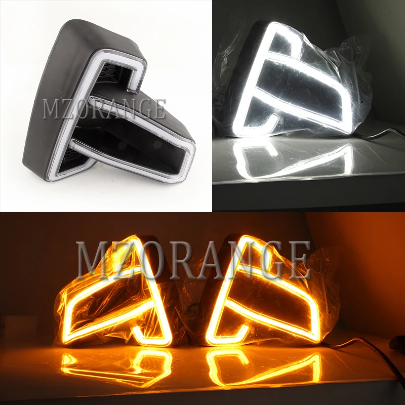 LED DRL For Toyota Hilux Revo Rocco 2018 2019 2pcs Daytime Running Lights Fog Light cover Driving Lamp White Yellow Turn Signal
LED DRL For Toyota Hilux Revo Rocco 2018 2019 2pcs Daytime Running Lights Fog Light cover Driving Lamp White Yellow Turn Signal