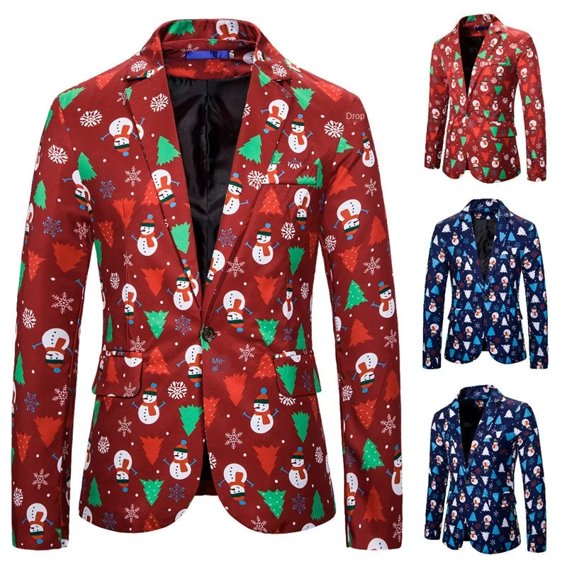 European Code Man Single Row One Button Man's Suit Santa Claus Printing Suit Full Dress Show Serve Will Code Loose Coat
European Code Man Single Row One Button Man's Suit Santa Claus Printing Suit Full Dress Show Serve Will Code Loose Coat