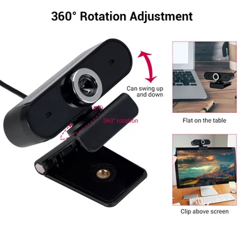 360 Degree Rotation USB Camera Built-in Microphone High-end Video Call Computer Web Camera PC video Conference Camera
360 Degree Rotation USB Camera Built-in Microphone High-end Video Call Computer Web Camera PC video Conference Camera