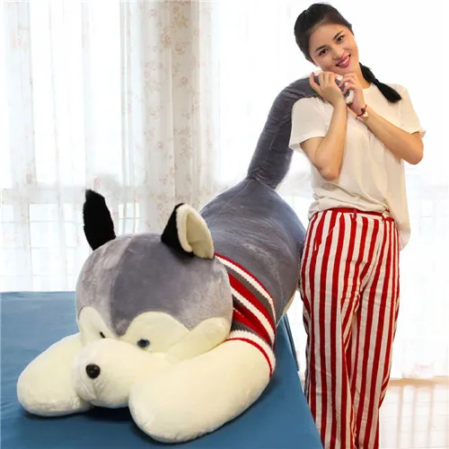 Fancytrader Jumbo Giant Plush Husky Dog Toy Stuffed Soft Animal Puppy Pillow Doll Gifts for Children 4 Sizes 3 Colors (3)