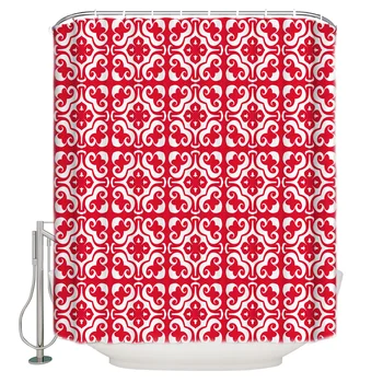 Ethnic Retro Red Geometic Pattern Bohemia Shower Curtain Waterproof Bathroom Curtain Polyester Bath Curtain Home Decor 12 Hooks
Ethnic Retro Red Geometic Pattern Bohemia Shower Curtain Waterproof Bathroom Curtain Polyester Bath Curtain Home Decor 12 Hooks
