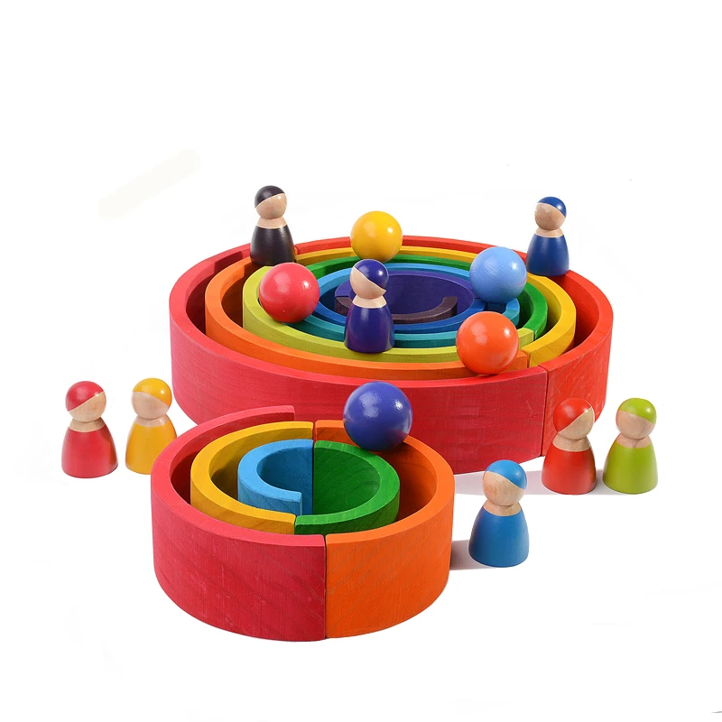 Montessori Wooden Rainbow Puzzle Colored Arch Bridge Assemble / educational / Toy Building Blocks Set Shapes Sorting Preschool
Montessori Wooden Rainbow Puzzle Colored Arch Bridge Assemble / educational / Toy Building Blocks Set Shapes Sorting Preschool