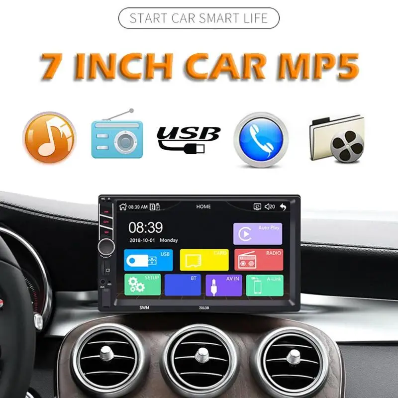 7013B Car Stereo MP5 Player 7 inch AUX USB RCA FM Bluetooth Radio Receiver In Dash Head Unit
7013B Car Stereo MP5 Player 7 inch AUX USB RCA FM Bluetooth Radio Receiver In Dash Head Unit