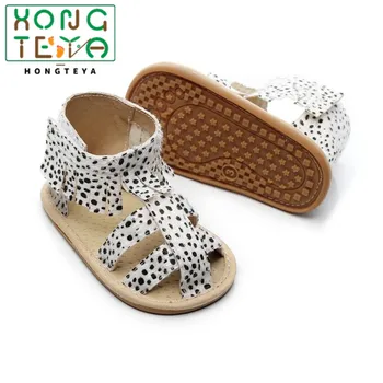 

Baby Girl Sandals Summer pu leather Baby Girl Moccasins Leopard Newborn Baby boots hard sole Playtoday Beach Sandals