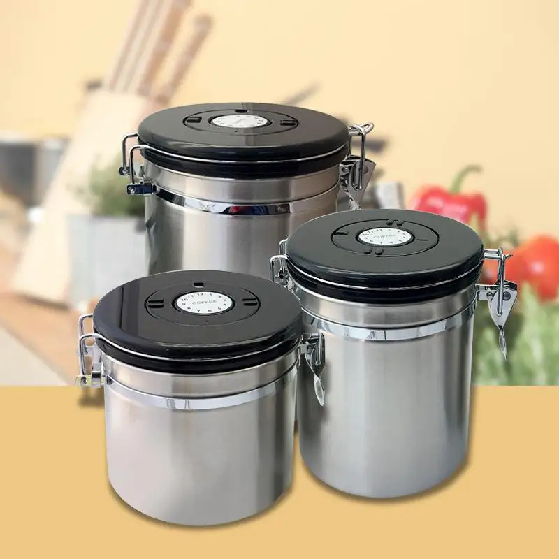 Stainless Steel Dampproof Storage Jar For Coffee Flour Coffee Bean Sugar Container Can Storage Bottles Airtight Sealed Canister
Stainless Steel Dampproof Storage Jar For Coffee Flour Coffee Bean Sugar Container Can Storage Bottles Airtight Sealed Canister