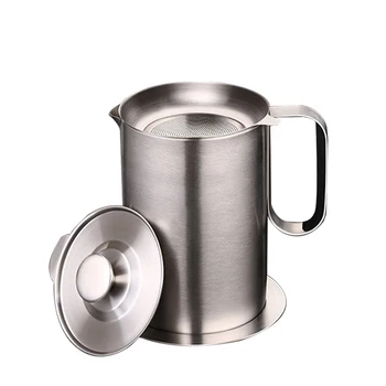 Stainless Steel Oil Storage Can Oil Strainer Pot Bacon Grease Can Container with Mesh for Storing Frying Oil and Cooking Grease
Stainless Steel Oil Storage Can Oil Strainer Pot Bacon Grease Can Container with Mesh for Storing Frying Oil and Cooking Grease