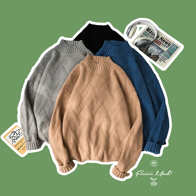 Winter Thick High Collar Sweater Men Warm Fashion Solid Color Casual Knit Sweter Clothes Man Wild Loose Long Sleeve Pullover Men
Winter Thick High Collar Sweater Men Warm Fashion Solid Color Casual Knit Sweter Clothes Man Wild Loose Long Sleeve Pullover Men