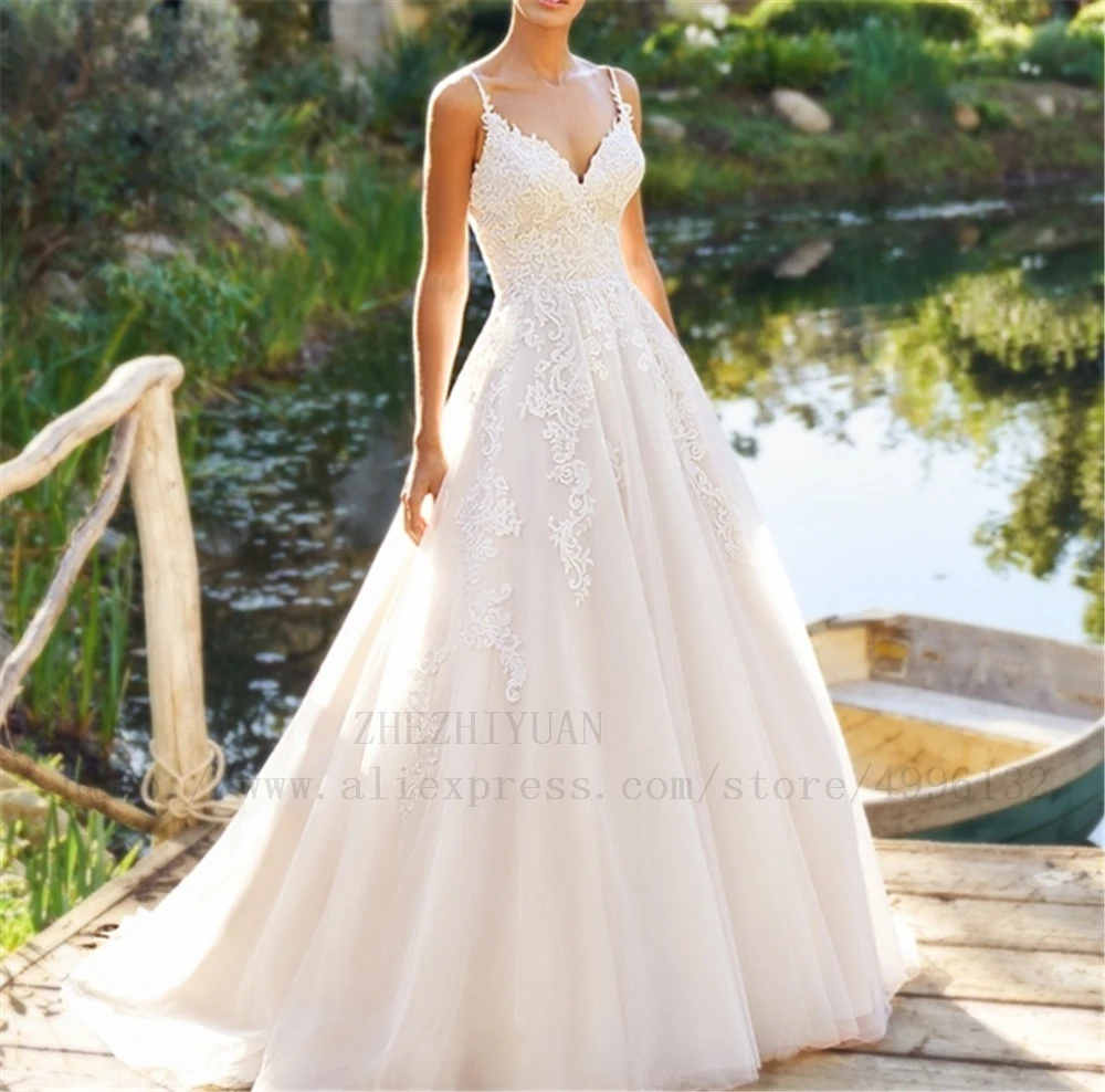 Illsion Spaghetti Straps Embroidery Organza And Tulle Appliques Beading Custom-Made vestido de casamento bridal dresses 2019
Illsion Spaghetti Straps Embroidery Organza And Tulle Appliques Beading Custom-Made vestido de casamento bridal dresses 2019