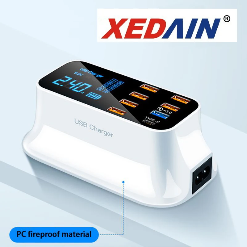 8 Port Quick Charge desktop LCD digital display Charger for iPhone Android adapter mobile phone portable Charge for Xiaomi Samsu
8 Port Quick Charge desktop LCD digital display Charger for iPhone Android adapter mobile phone portable Charge for Xiaomi Samsu