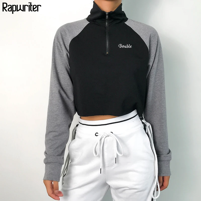 Rapwriter Casual Turtleneck Letter Embroidery Minimalist Zipper Front Cut Long Raglan Sleeve Sweatshirt Women Autumn Pullovers
Rapwriter Casual Turtleneck Letter Embroidery Minimalist Zipper Front Cut Long Raglan Sleeve Sweatshirt Women Autumn Pullovers