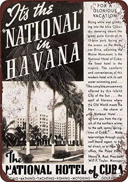National Hotel of Cuba in Havana Retro tin sign nostalgic ornament metal poster garage art deco bar cafe shop
National Hotel of Cuba in Havana Retro tin sign nostalgic ornament metal poster garage art deco bar cafe shop