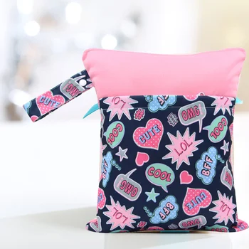 Cloth Diaper Wet Bags Colorfully Printed Dry Wet Bag with Hanging Strap and Two Pockets(Pattern 2)
Cloth Diaper Wet Bags Colorfully Printed Dry Wet Bag with Hanging Strap and Two Pockets(Pattern 2)