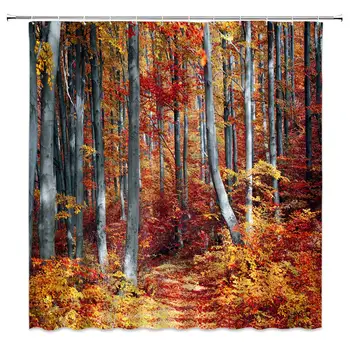 Forest Shower Curtain Decor Autumn Trees Yellow Red Leaves Sunlight Natural Scenery Fabric Bath Curtains Bathroom Accessories
Forest Shower Curtain Decor Autumn Trees Yellow Red Leaves Sunlight Natural Scenery Fabric Bath Curtains Bathroom Accessories