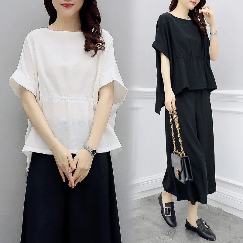 2019 Summer New Style Large Size Dress Fat Mm Cover Meat Slimming Tops Wide-Leg Culottes Two-Piece Set WOMEN'S Suit
2019 Summer New Style Large Size Dress Fat Mm Cover Meat Slimming Tops Wide-Leg Culottes Two-Piece Set WOMEN'S Suit